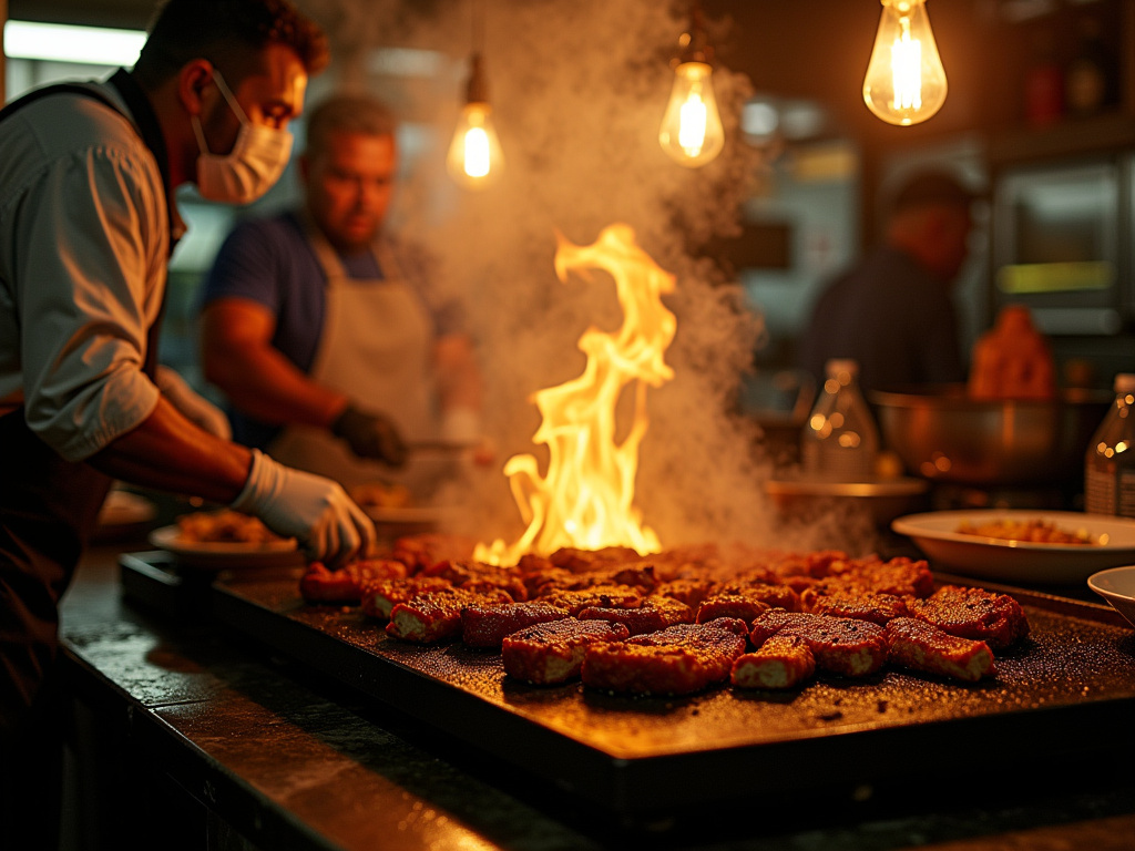 Preparando la carne al momento