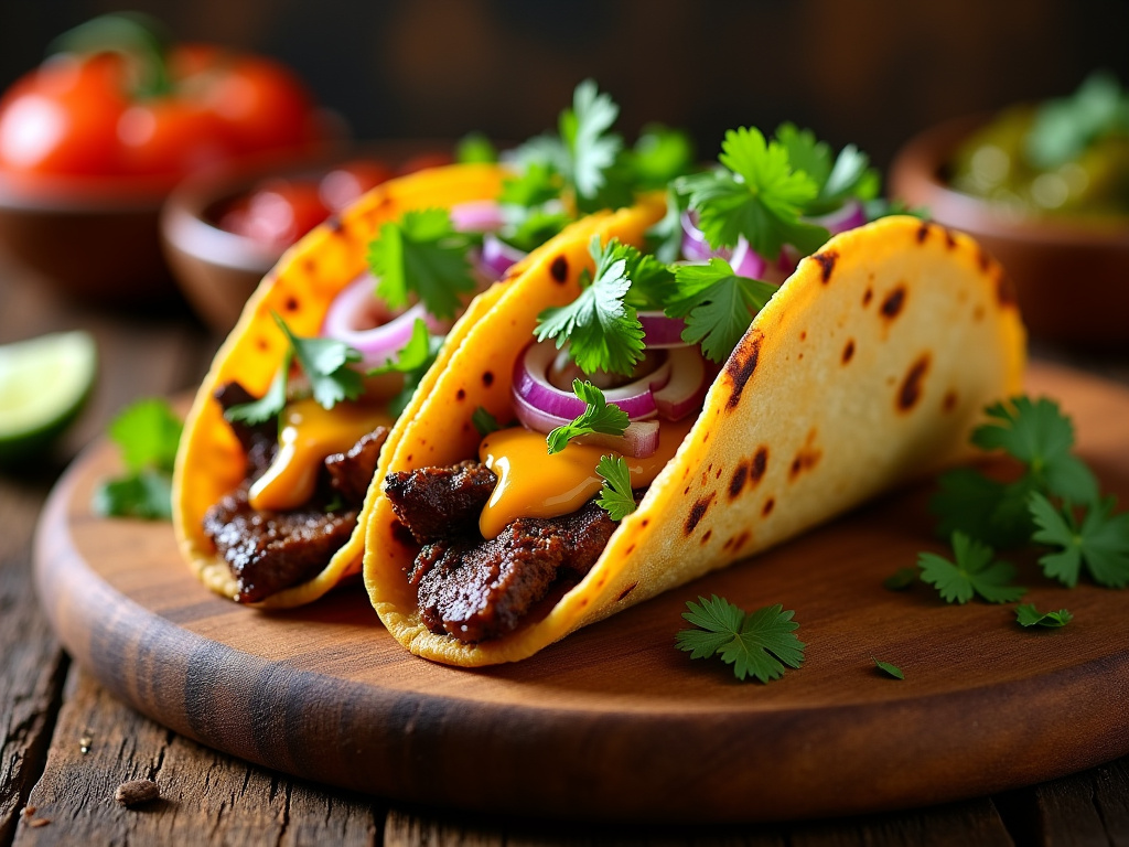 Taco gigante de bistec con queso